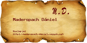 Maderspach Dániel névjegykártya